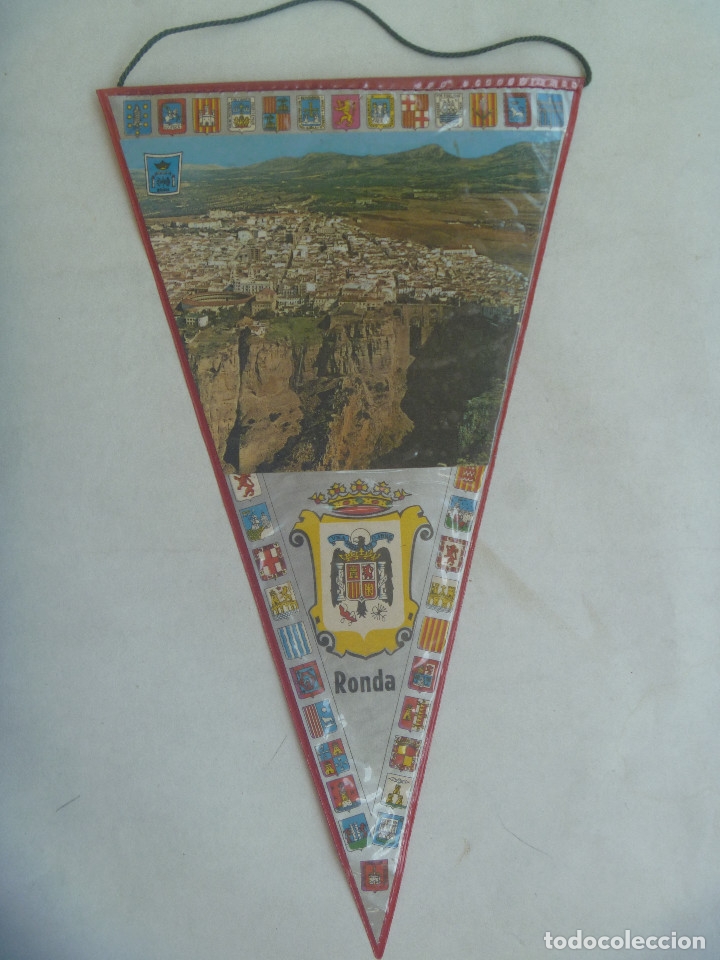 Galhardetes de cole&ccedil;&atilde;o: BANDERIN TURISTICO DE RONDA ( MALAGA ) . A&Ntilde;OS 60. CON AGUILA DE SAN JUAN - FRANCO