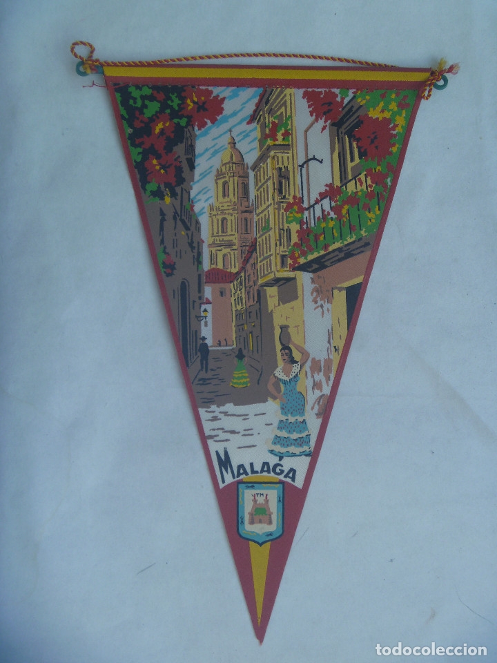 Galhardetes de cole&ccedil;&atilde;o: BANDERIN TURISTICO DE MALAGA . A&Ntilde;OS 50