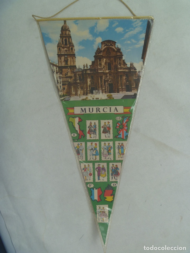 Galhardetes de cole&ccedil;&atilde;o: BANDERIN TURISTICO DE MURCIA . A&Ntilde;OS 60. CON AGUILA DE SAN JUAN - FRANCO