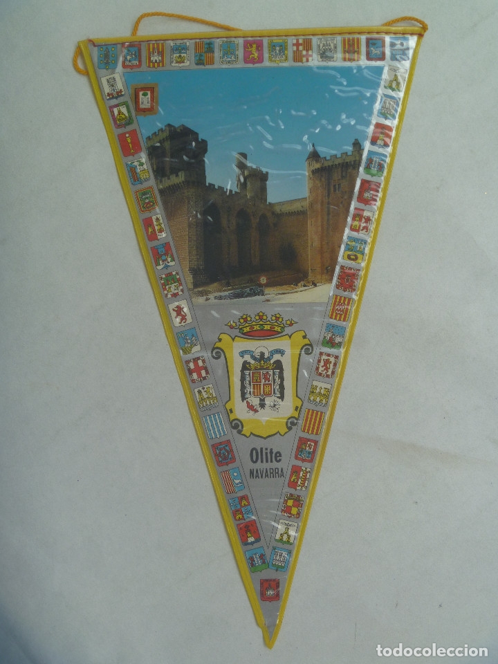 Galhardetes de cole&ccedil;&atilde;o: BANDERIN TURISTICO DE OLITE ( NAVARRA ) . A&Ntilde;OS 60. CON AGUILA DE SAN JUAN - FRANCO