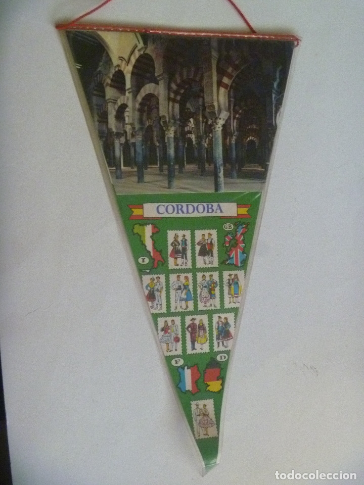 Galhardetes de cole&ccedil;&atilde;o: BANDERIN TURISTICO DE CORDOBA . CON AGUILA DE SAN JUAN . A&Ntilde;OS 60