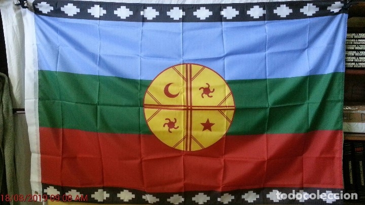 Sammlung von Wimpeln: BANDERA MAPUCHE - DE LOS AMERINDIOS DE CHILE Y ARGENTINA 150CMX90CM