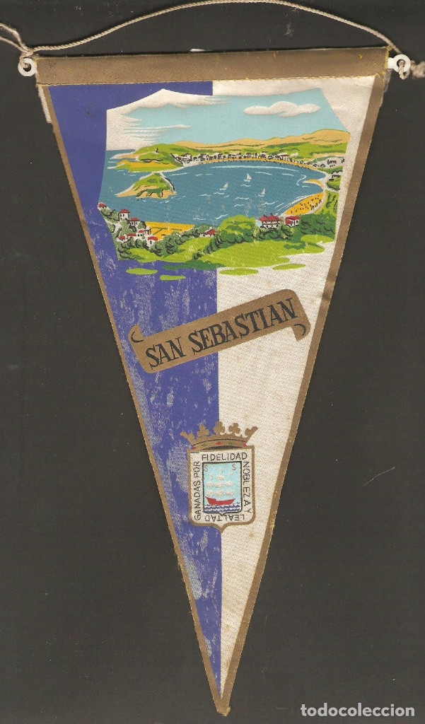 Sammlung von Wimpeln: BANDERIN ANTIGUO SAN SEBASTIAN ,PINTADO,TAMA&Ntilde;O 14 X 27