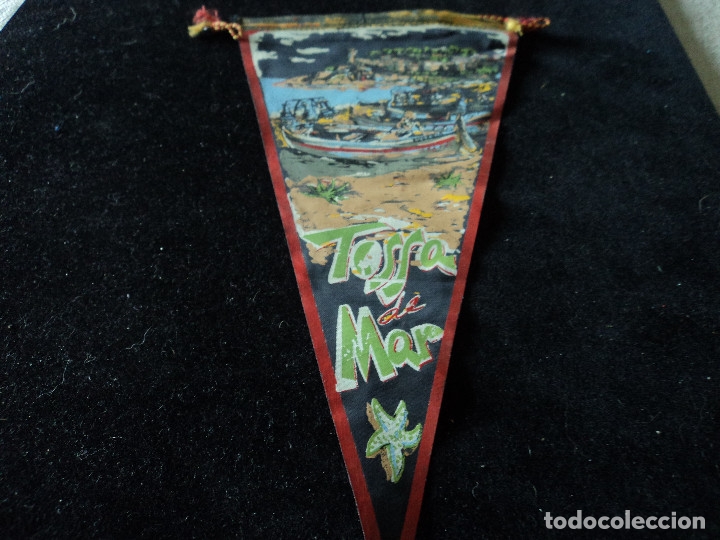 Banderines de colecci&oacute;n: ANTIGUO BANDERIN tela TOSSA DE MAR 26 x 13 cm