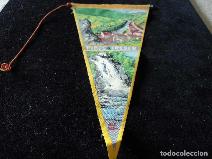 Banderines de colecci&oacute;n: ANTIGUO BANDERIN tela RIBES DE FRESER 26 x 13 cm