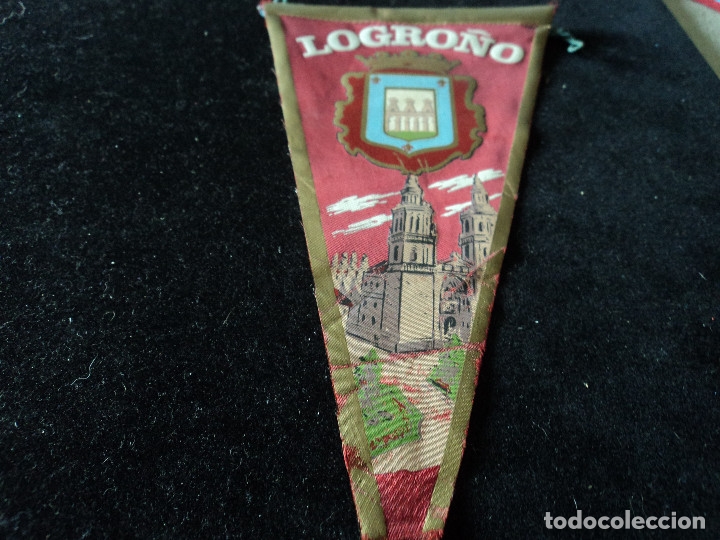 Banderines de colecci&oacute;n: ANTIGUO BANDERIN tela LOGRO&Ntilde;O 26 x 14 cm