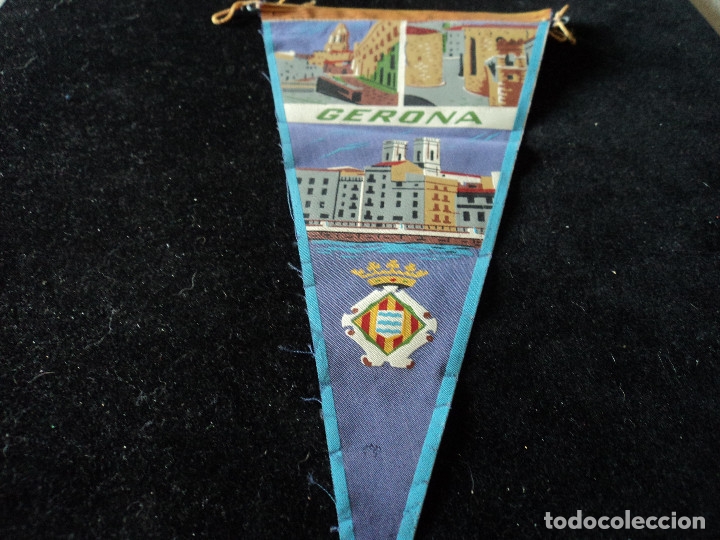 Banderines de colecci&oacute;n: ANTIGUO BANDERIN tela GERONA 26 x 14 cm