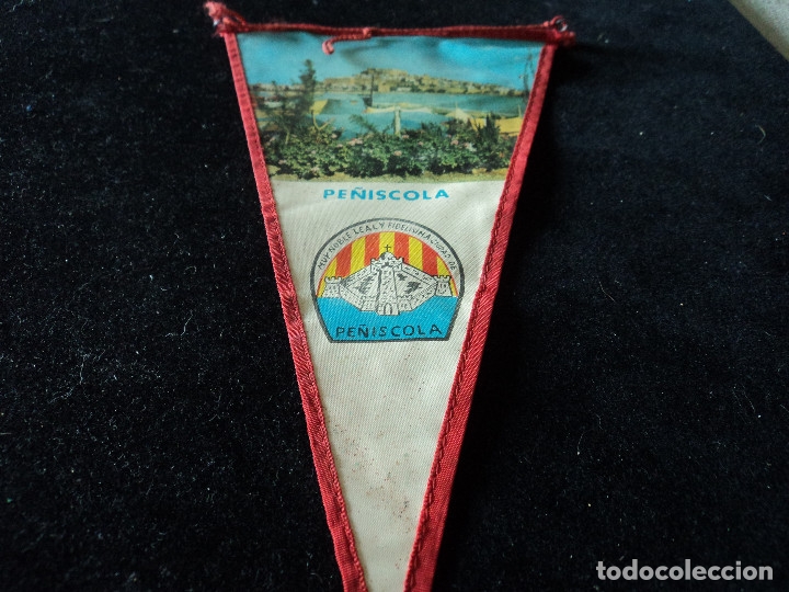 Banderines de colecci&oacute;n: ANTIGUO BANDERIN tela PE&Ntilde;ISCOLA 26 x 14 cm