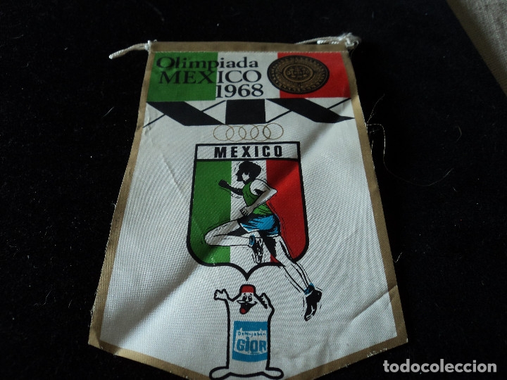 Banderines de colecci&oacute;n: ANTIGUO BANDERIN TELA OLIMPIADAS M&Eacute;XICO 1968 MEXICO 19 x12cm GIOR