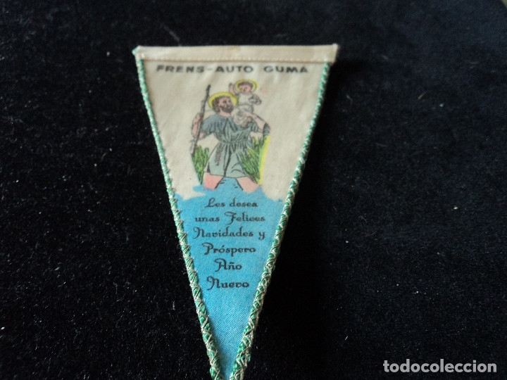 Banderines de colecci&oacute;n: ANTIGUO BANDERIN TELA FELICITACION NAVIDE&Ntilde;A FRENS- AUTO GUMA 17 X 10 CM