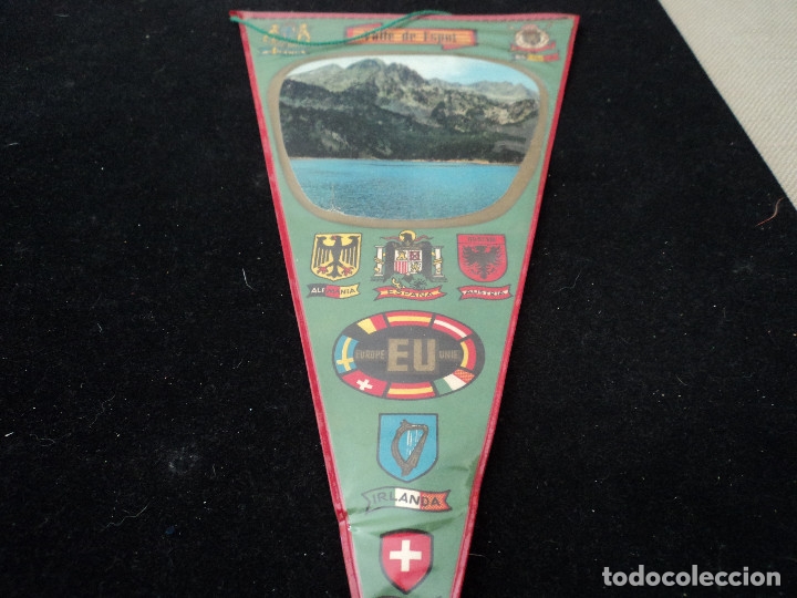 Banderines de colecci&oacute;n: BANDERIN PLASTIFICADO VALLE DE ESPOT CON ESCUDOS EUROPEOS 28 X 15 CM