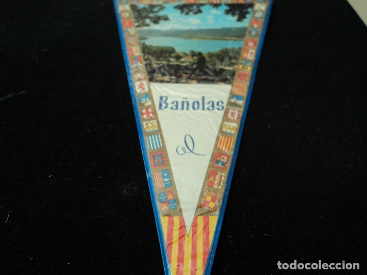 Banderines de colecci&oacute;n: BANDERIN PLASTIFICADO BA&Ntilde;OLAS CON ESCUDOS ESPA&Ntilde;A 28 X 15 CM