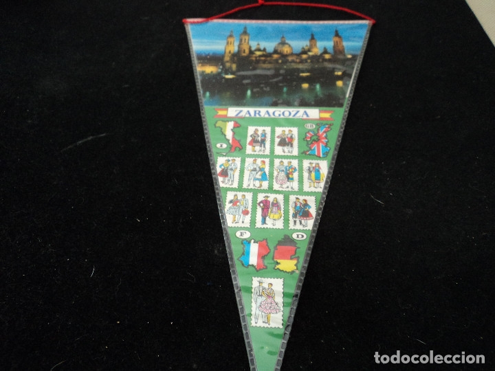 Sammlung von Wimpeln: BANDERIN PLASTIFICADO ZARAGOZA Y  ESPA&Ntilde;A 29 X 15 CM
