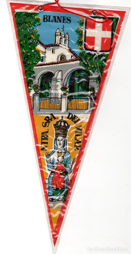 Galhardetes de cole&ccedil;&atilde;o: NUESTRA SE&Ntilde;ORA DEL VILAR BLANES *** GIRONA *** BANDERIN PLASTIFICADO