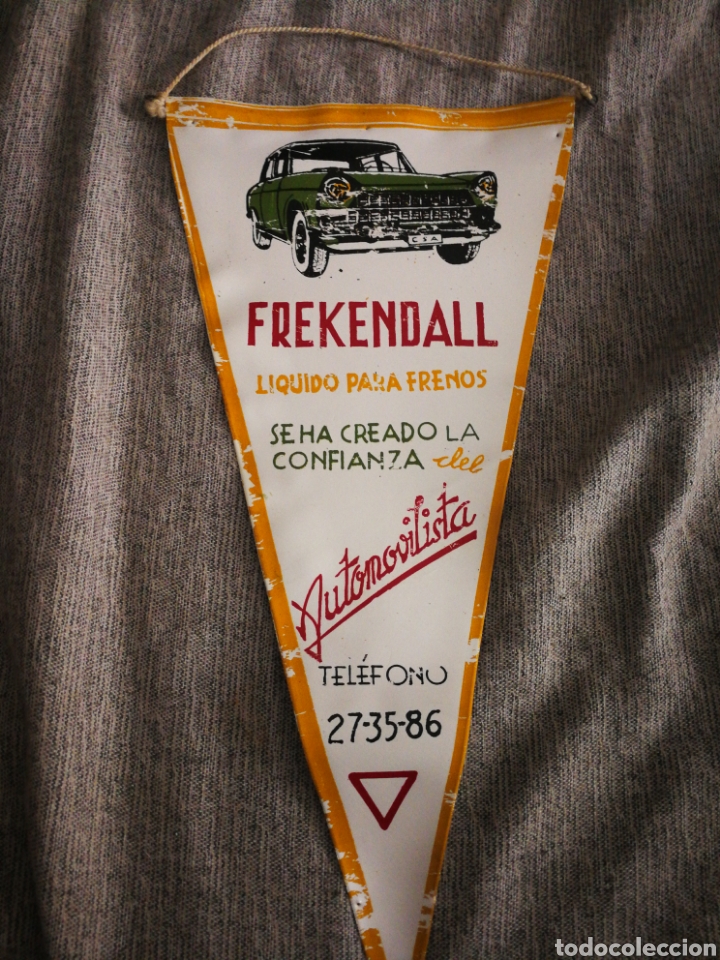 Bandierine di collezione: ATIGUO BANDER&Iacute;N FREKENDALL, L&Iacute;QUIDO PARA FRENOS- SEAT 1500, A&Ntilde;OS 60.RARO!!!.