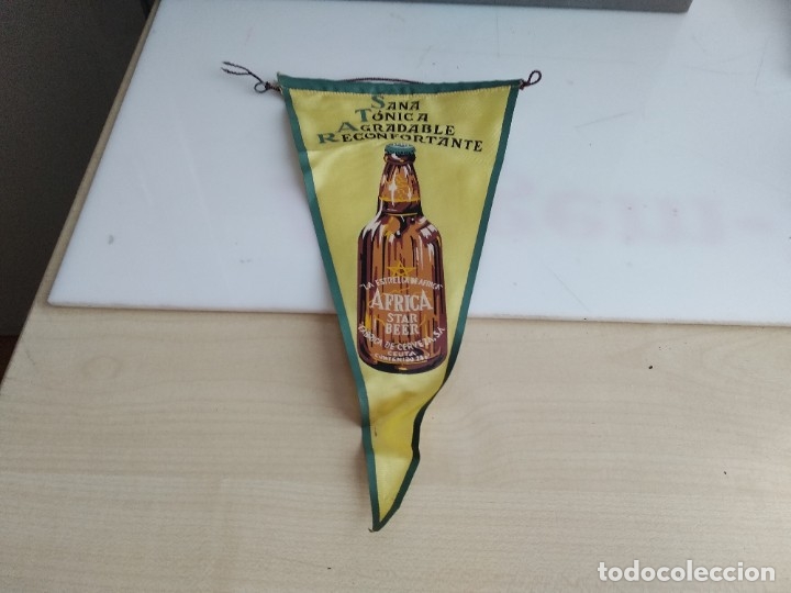 Sammlung von Wimpeln: ANTIGUO BANDERIN DE TELA  DE  CERVEZAS  LA ESTRELLA DE AFRICA MUY ESCASO Y RARO