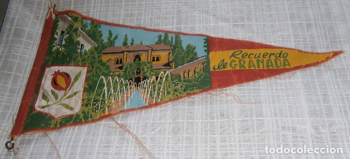 Collection pennants: banderin recuerdo de granada a&ntilde;os 60