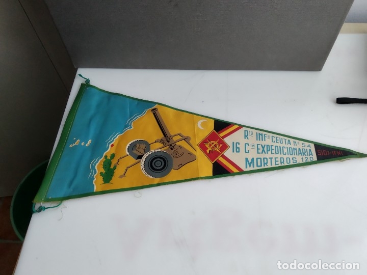 Sammlung von Wimpeln: ANTIGUO BANDERIN DE TELA CEUTA MORTEROS