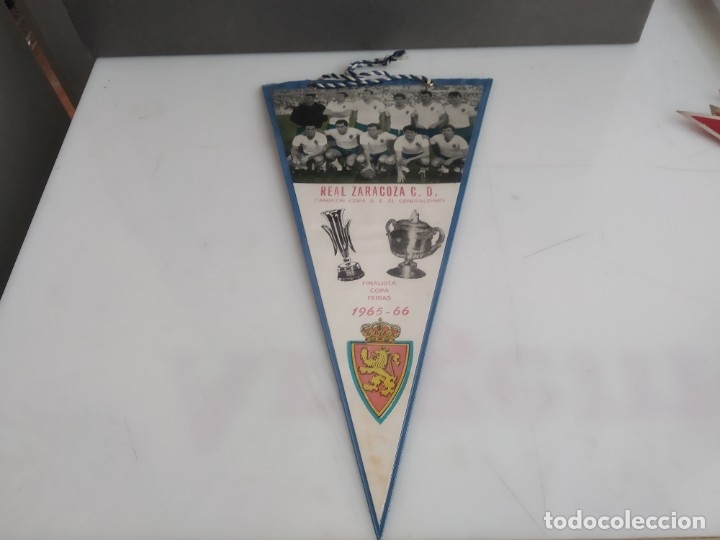 Sammlung von Wimpeln: ANTIGUO BANDERIN DEPORTIVO REAL ZARAGOZA FINALESTA COPA FERIAS