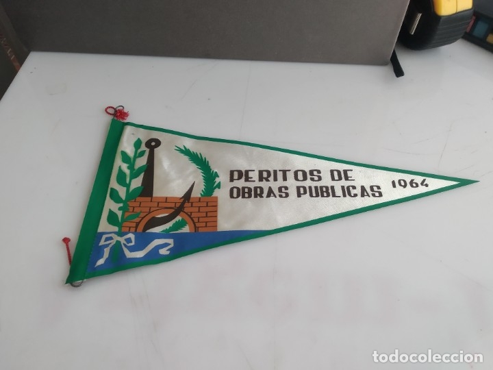 Bandierine di collezione: ANTIGUO BANDERIN DE TELA  PERITO OBRAS P&Ugrave;BLICAS
