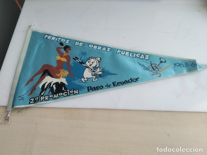 Bandierine di collezione: ANTIGUO BANDERIN DE TELA PASO ECUADOR