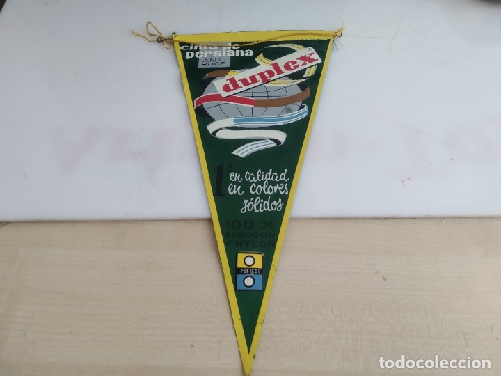 Bandierine di collezione: ANTIGUO BANDERIN DE TELA DUPLEX CINTA PARA PERSIANAS