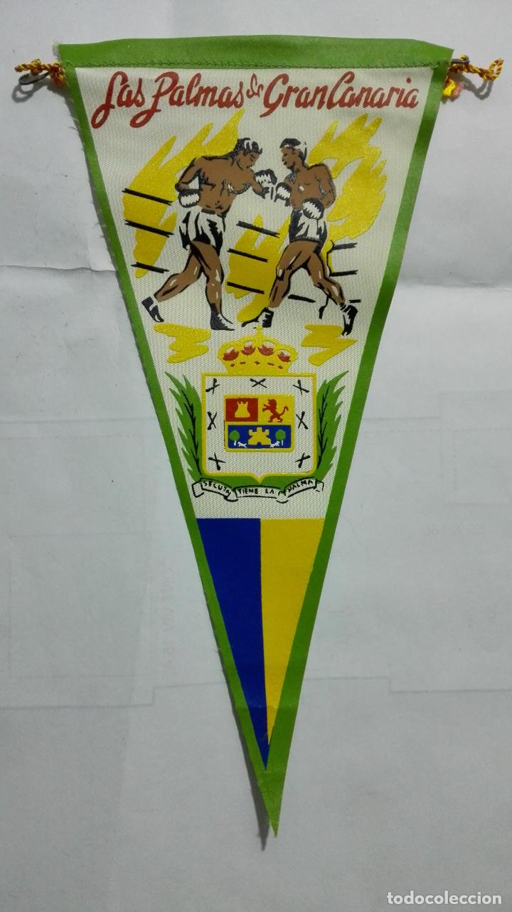 Fanions de collection: ANTIGUO BANDERIN, LAS PALMAS DE GRAN CANARIA, MEDIDA 27 CM