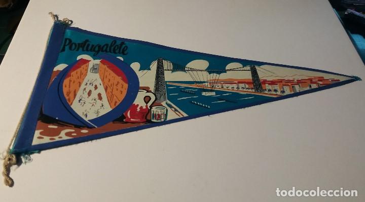 Banderines de colecci&oacute;n: Banderin de Portugalete. Pintado en tela. A&ntilde;os 60
