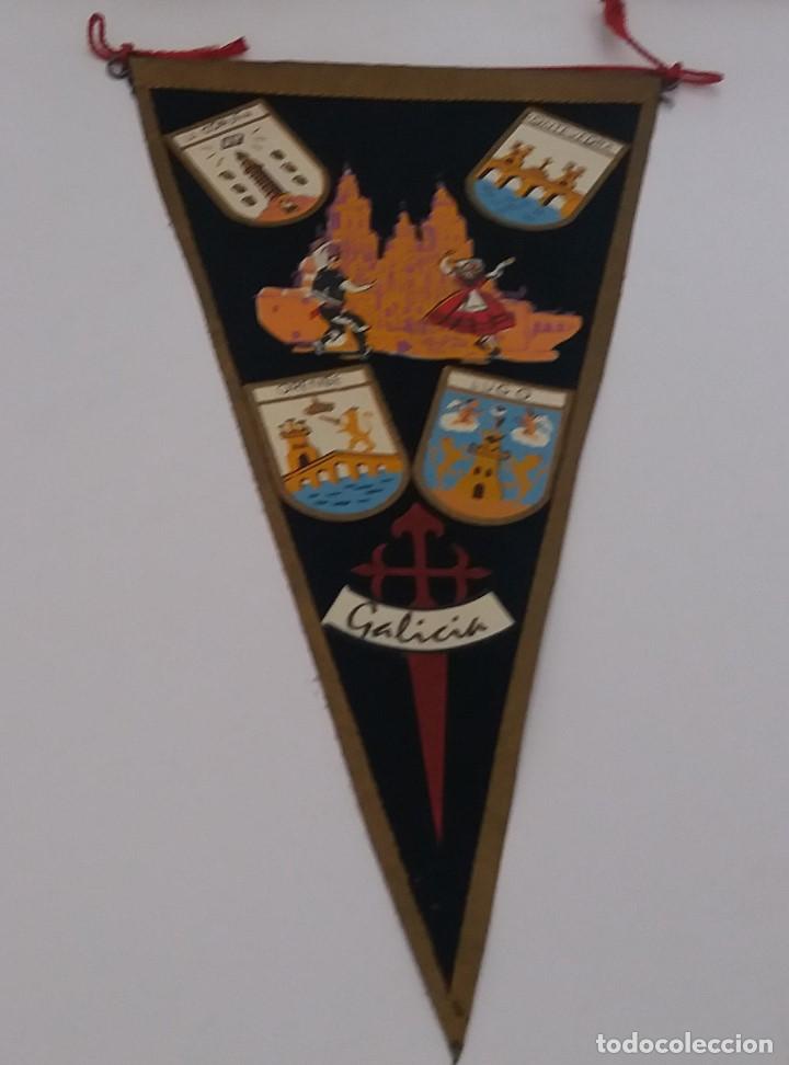 Banderines de colecci&oacute;n: Banderin Escudos de las 4 Provincias gallegas. Pintado Tela. A&ntilde;os 70