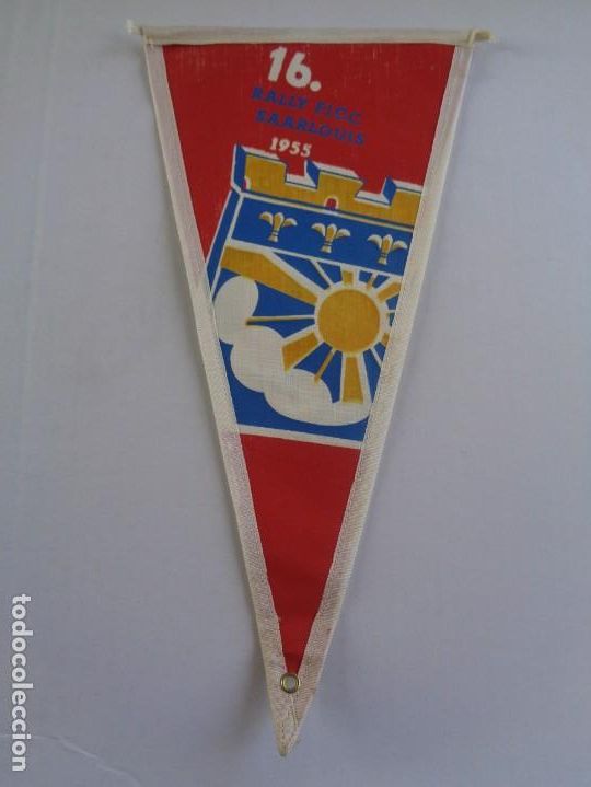 Galhardetes de cole&ccedil;&atilde;o: BANDERIN: Federation Internationale de Camping F.I.C.C - 16 RALLY FICC SARRLOUIS 1955