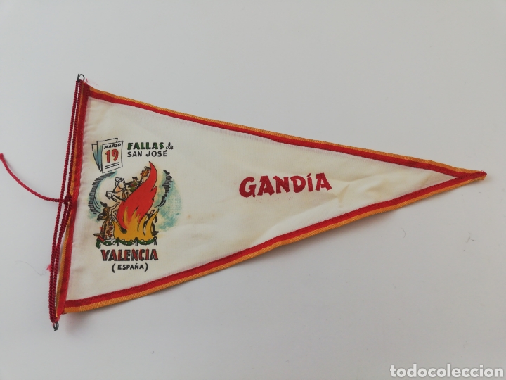 Banderines de colecci&oacute;n: BANDERIN FALLAS DE SAN JOSE VALENCIA GANDIA 1970's.