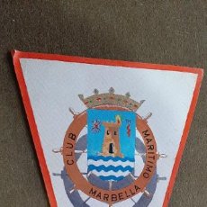 Banderines de colección: BANDERÍN BOCETO ORIGINAL PINTADO A MANO - CLUB MARITIMO DE MARBELLA. Lote 190753810