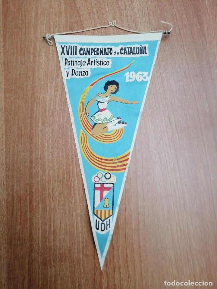 Fanions de collection: BANDERIN XVIII CAMPEONATO DE CATALI&Ntilde;A - PATINAJE ARTISTIO Y DANZA 1963