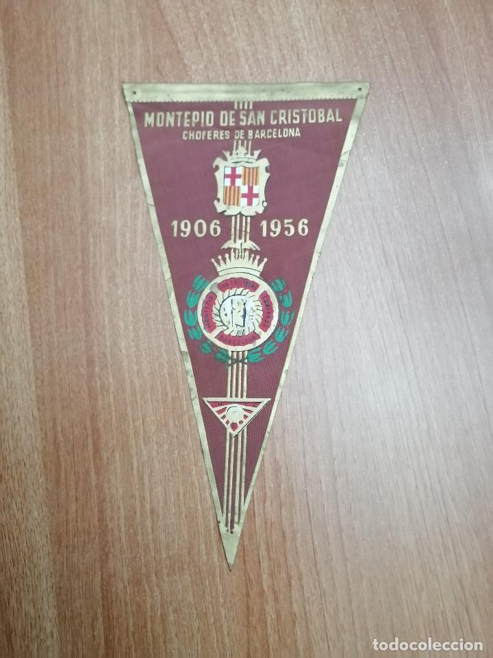 Collection pennants: BANDERIN MONTEPIO DE SAN CRISTOBAL -CHOFERES DE BARCELONA -1906-1956