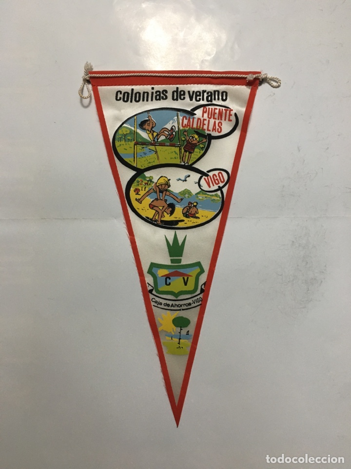 Banderines de colecci&oacute;n: BANDER&Iacute;N. COLONIAS DE VERANO. PUENTE CALDELAS. VIGO. CAJA DE AHORROS. VIGO.