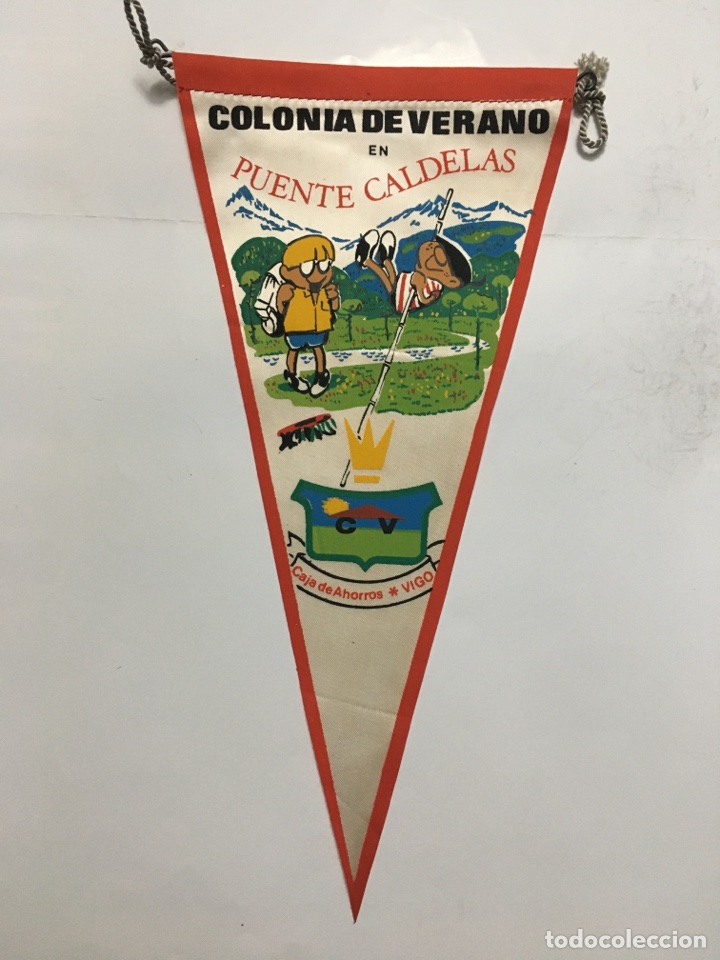 Banderines de colecci&oacute;n: BANDER&Iacute;N. COLONIA DE VERANO EN PUENTE CALDELAS. CAJA DE AHORROS. VIGO.