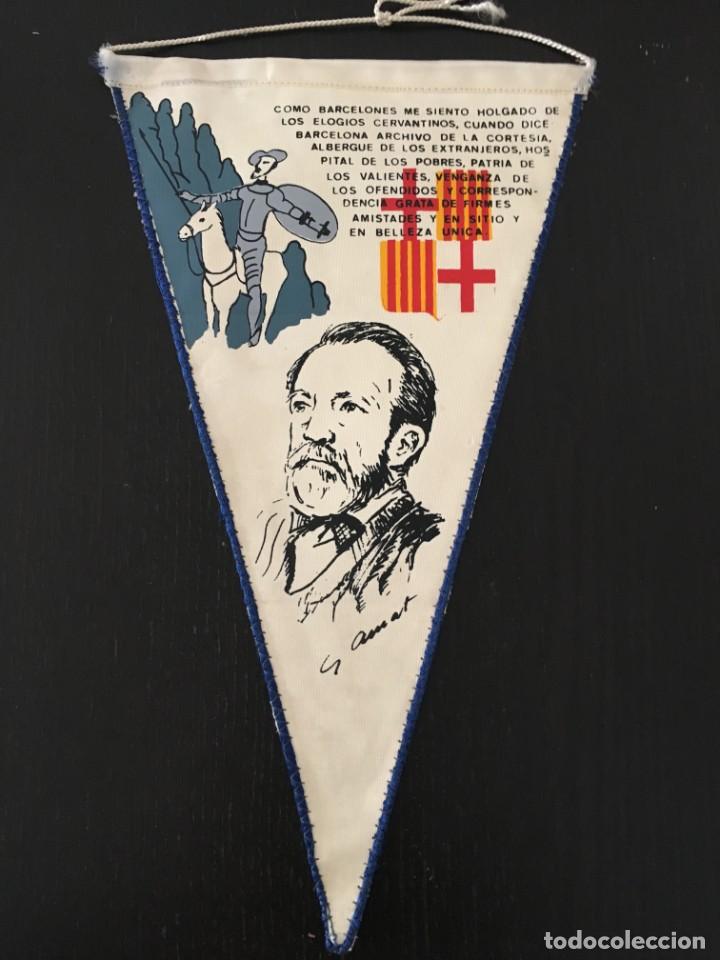 Sammlung von Wimpeln: (M0) BANDER&Iacute;N ANTIGUO COMO BARCELONA DE LOS ELOGIOS CERVANTINOS AUTOGRAFIADO FERNANDO GARCIA FARIA