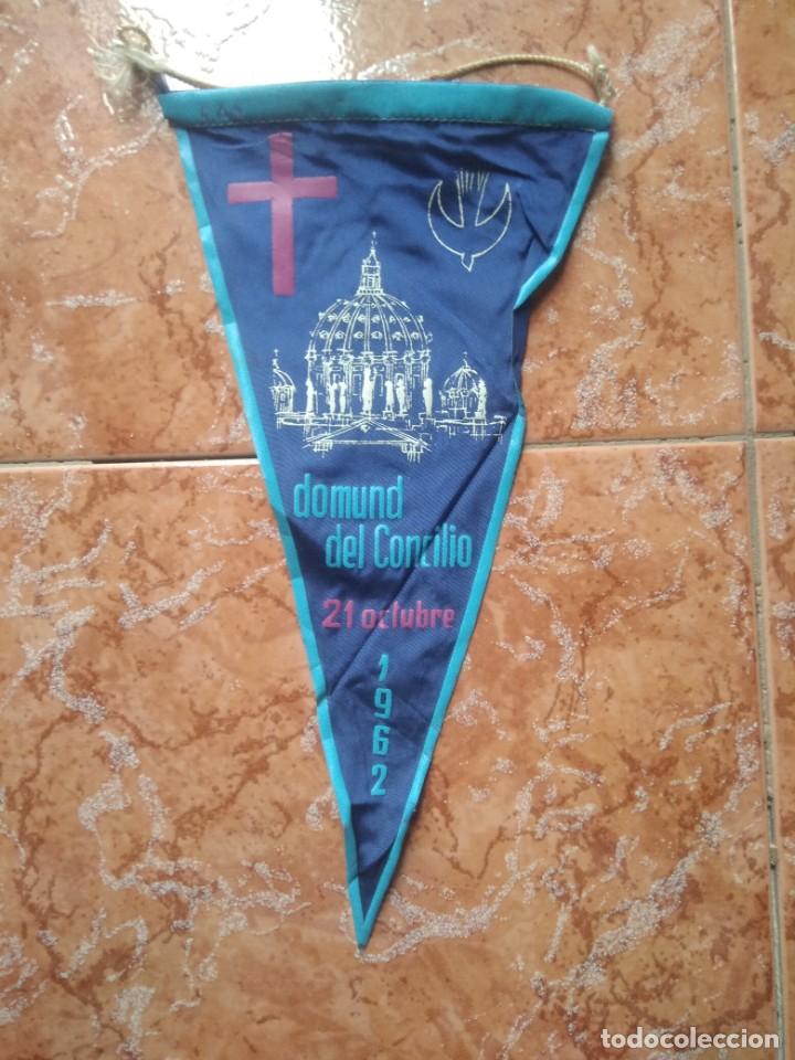 Fanions de collection: Antiguo banderin domund del concilio 21 octubre 1962