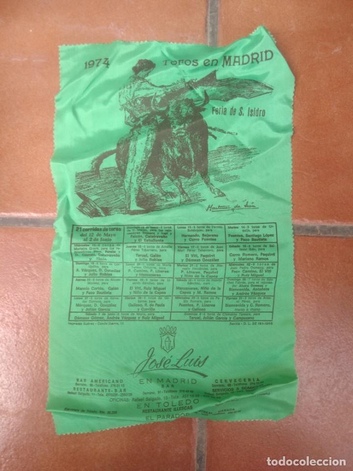 Fanions de collection: Antiguo banderin toros en madrid 1974 feria de san isidro