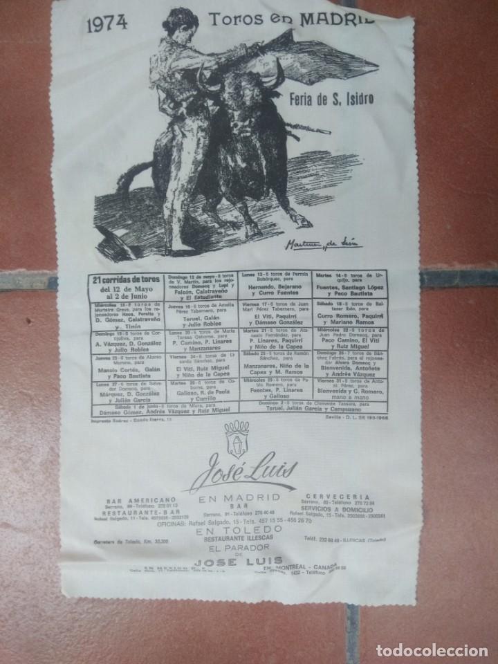 Fanions de collection: Antiguo banderin toros en madrid 1974 feria de san isidro