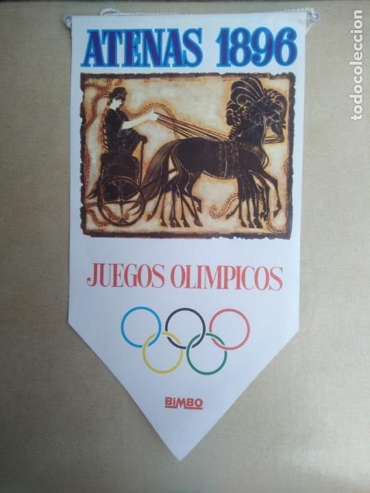Banderines de colecci&oacute;n: Antiguo banderin Atenas 1896, juegos olimpicos, bimbo