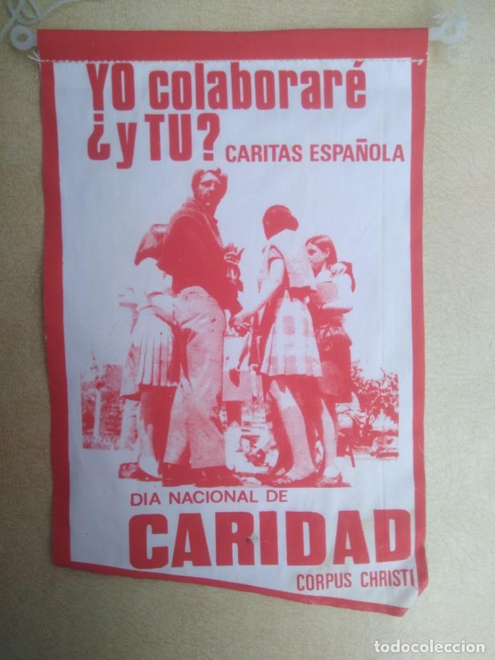 Banderines de colecci&oacute;n: Antiguo banderin dia nacional de la caridad corpus christi