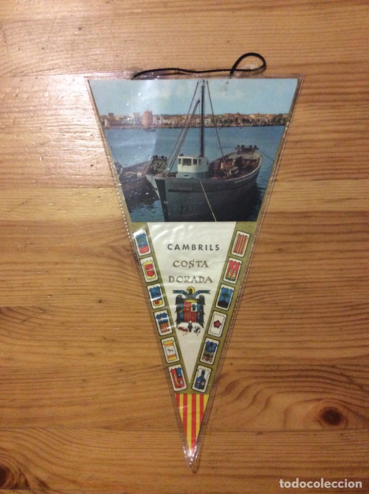 Collection pennants: Banderin Cambrils Costa Dorada Tarragona con escudo franquista