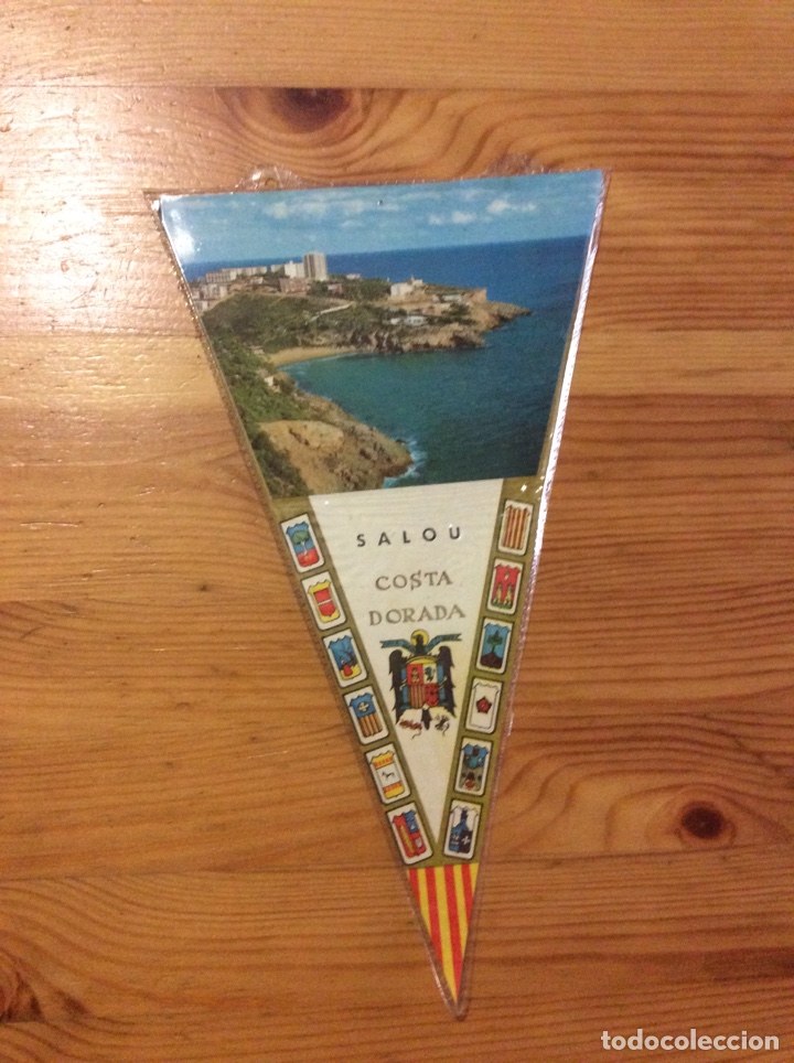 Fanions de collection: Banderin Salou Costa Dorada Tarragona con escudo franquista