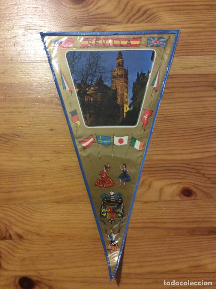 Collection pennants: Banderin Sevilla Andalucia banderas y escudo franquista
