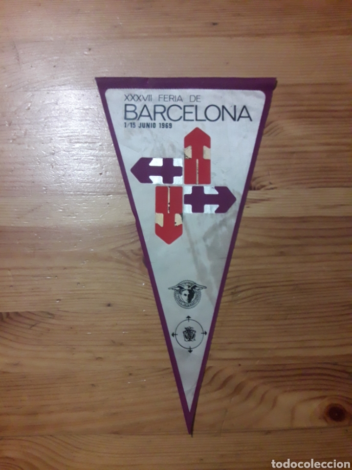 Galhardetes de cole&ccedil;&atilde;o: Banderin Feria Barcelona XXXVII 1969 sol graph