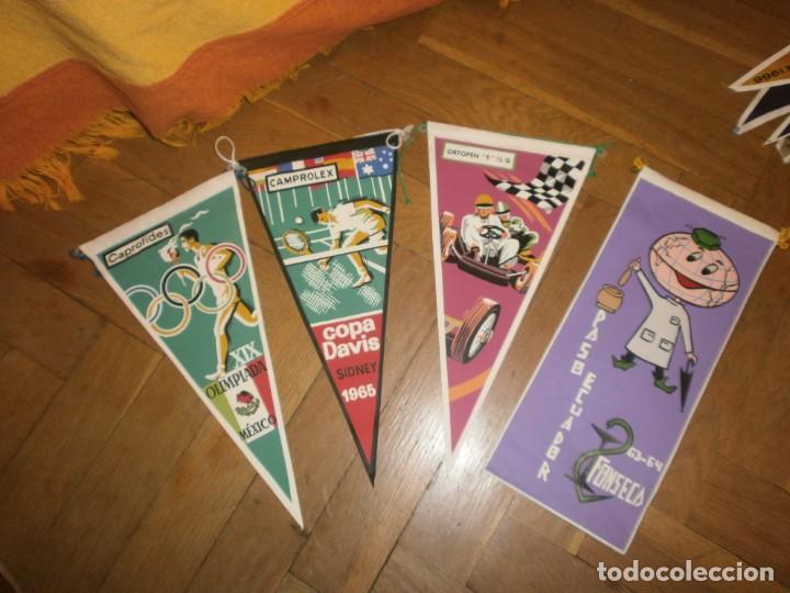 Banderines de colecci&oacute;n: Lote cuatro banderines deportivos Olimpiada Mexico - Copa Davis1965 - Ortopen - Pase Ecuador Fonseca