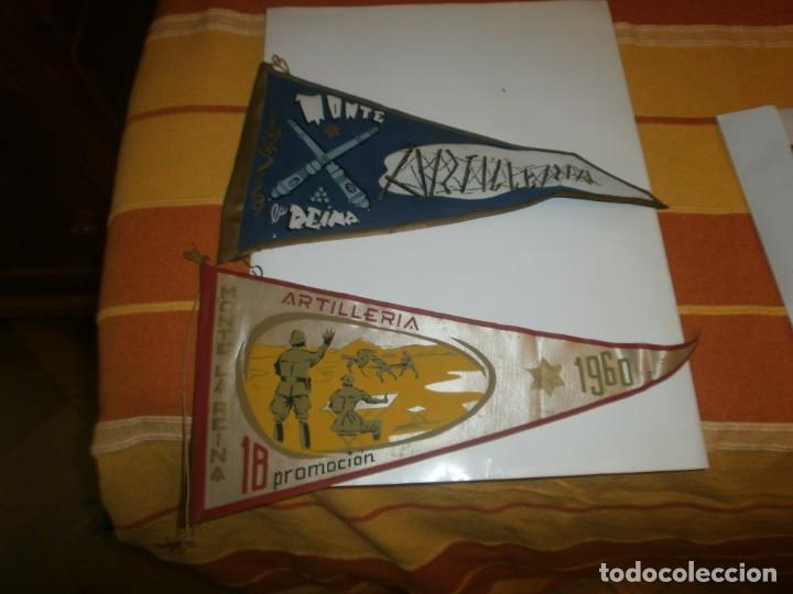 Banderines de colecci&oacute;n: lo te 2 banderines Bander&iacute;n Monte La Reina 18 promoci&oacute;n Artiller&iacute;a 1960 37 cm.