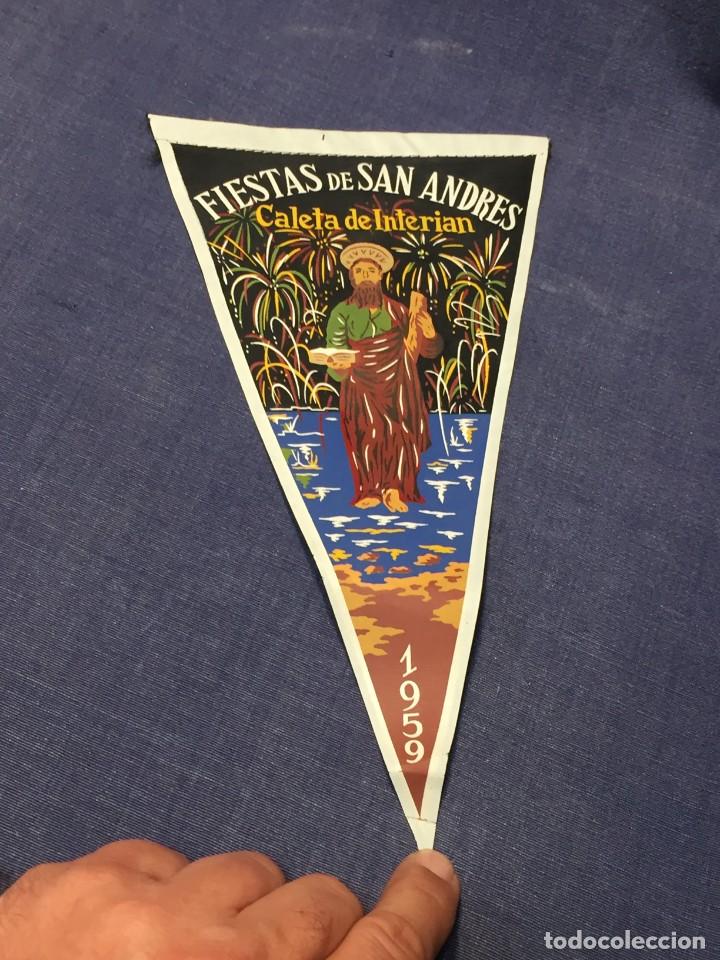 Galhardetes de cole&ccedil;&atilde;o: BANDERIN FIETAS DE SAN ANDRES CALETA DE INTERIAN 1959 27X15CMS