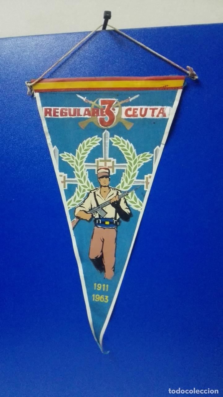 Banderines de colecci&oacute;n: ANTIGUO BANDERIN TELA REGULARES CEUTA 3 1911 1963